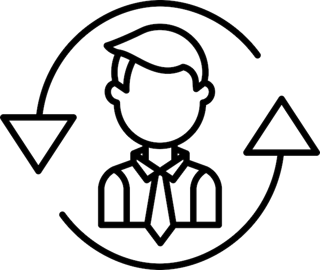 Consultor de negocios Icono de ilustración vectorial de esquema