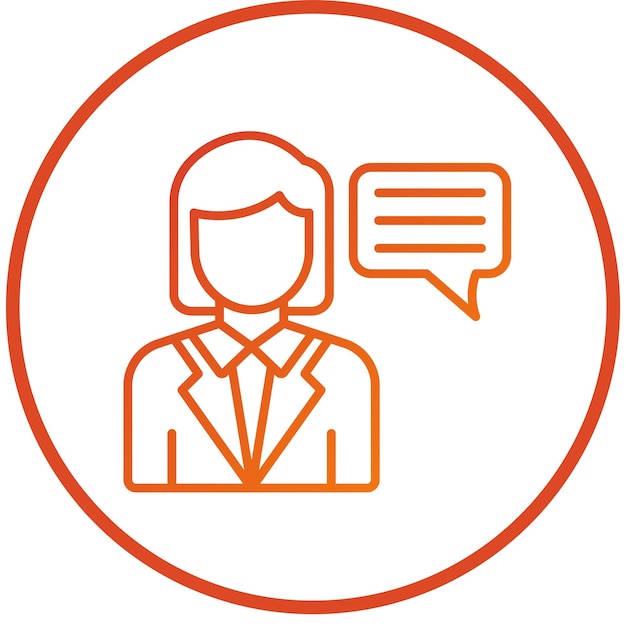 Consultora de diseño vectorial Estilo de icono femenino