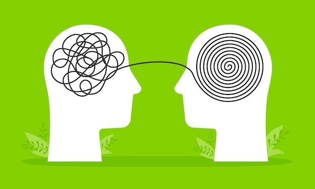 Consultoría de psicólogos o concepto de tormenta de ideas para resolver problemas mentales