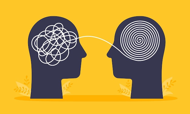 Consultoría de psicólogos o concepto de tormenta de ideas para resolver problemas mentales
