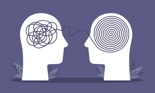 Consultoría de psicólogos o concepto de tormenta de ideas para resolver problemas mentales