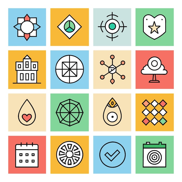 Contacte con nosotros conjunto de iconos Colección de icono de sitio web y aplicación móvil Ilustración vectorial