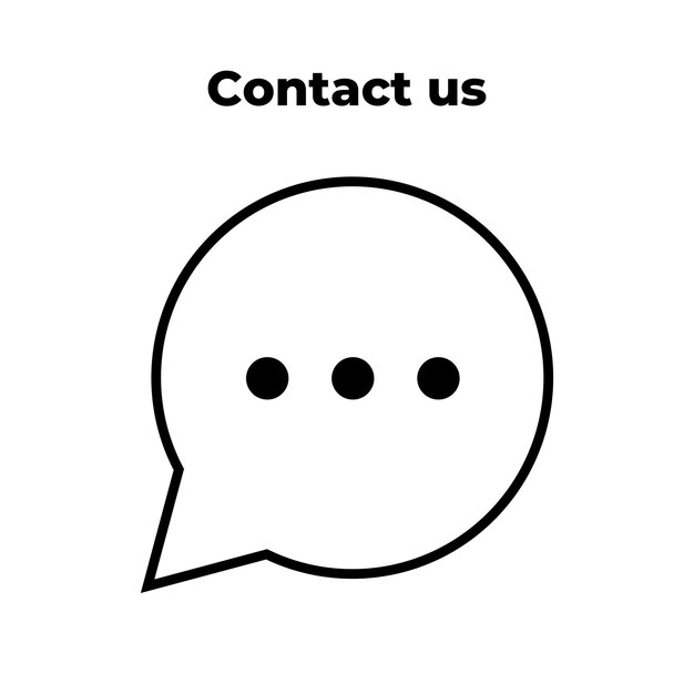 Contacte con nosotros Consulta en línea Chat y mensaje o retroalimentación icono lineal en negro Insignia de diálogo