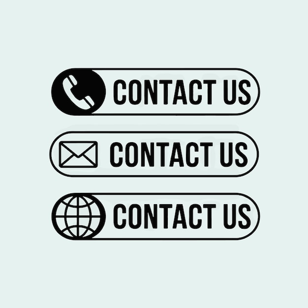 Contacte con nosotros Iconos Teléfono Correo electrónico y botones de sitio web