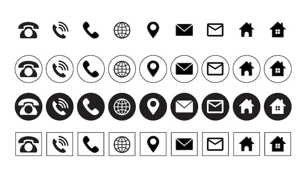 Contáctenos Conjunto de iconos