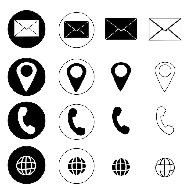 Contáctenos Conjunto de iconos
