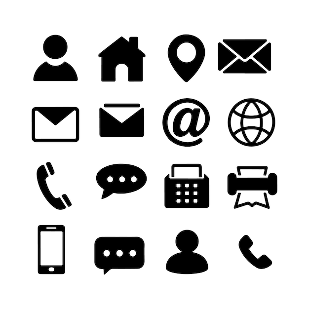 Contáctenos Conjunto de iconos