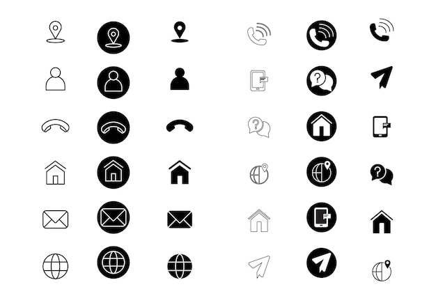Contáctenos Conjunto de iconos