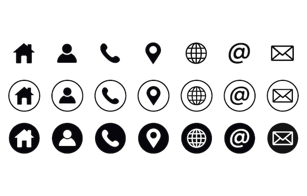 Contáctenos Conjunto de iconos