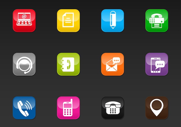 Contáctenos iconos web profesionales para su diseño