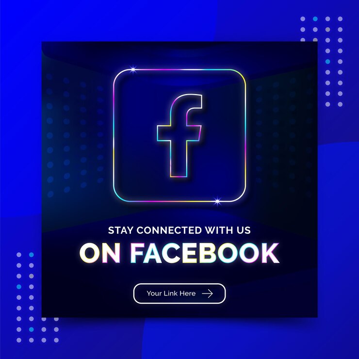 Vector contáctenos plantilla de publicación de banner de redes sociales promoción de página de negocios estilo neón
