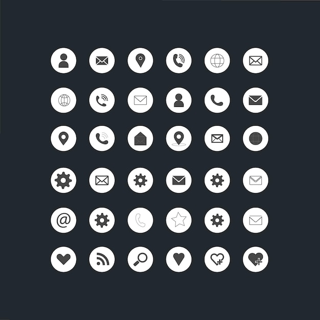 contacto icono sitio web vector gradiente icono
