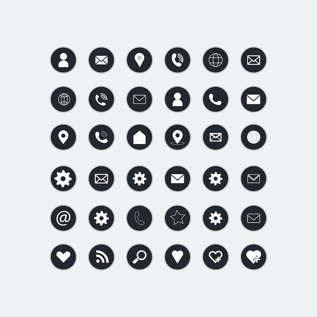 contacto icono sitio web vector gradiente icono