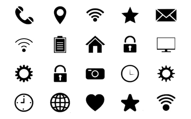 Contacto profesional y Internet Icon Set Diseños de alta calidad