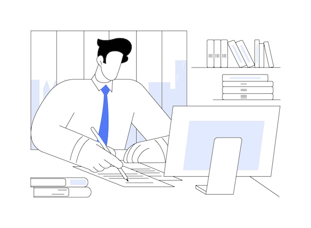 Contador de la empresa ilustraciones de vectores de dibujos animados aislados