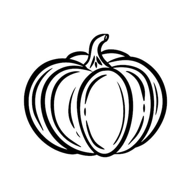 Contador de líneas de ilustración de silueta negra de calabaza vectorial