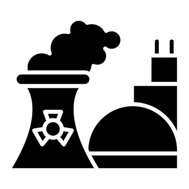 Contaminación nuclear Glyph Ilustración en negro sólido