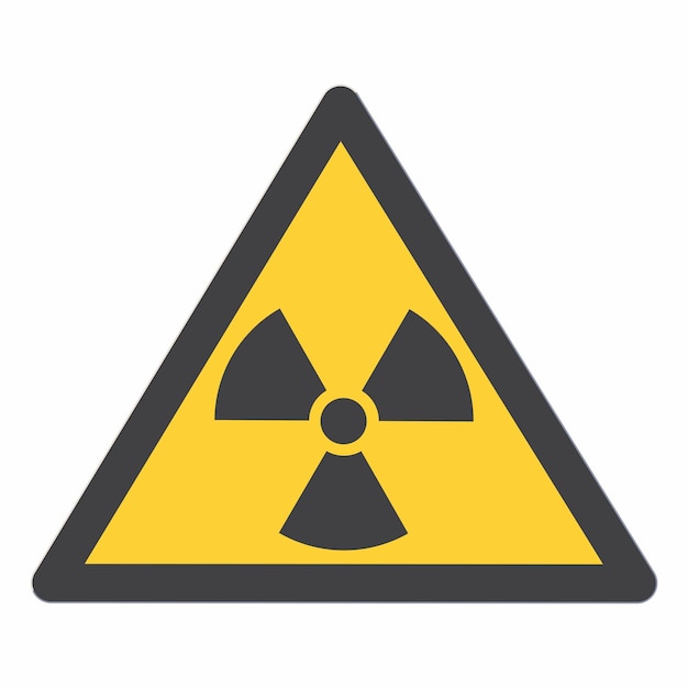 Vector contaminación radiactiva en la ilustración de vector de signo de triángulo triángulo negro fondo amarillo