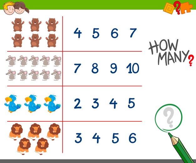 contando el juego con animales