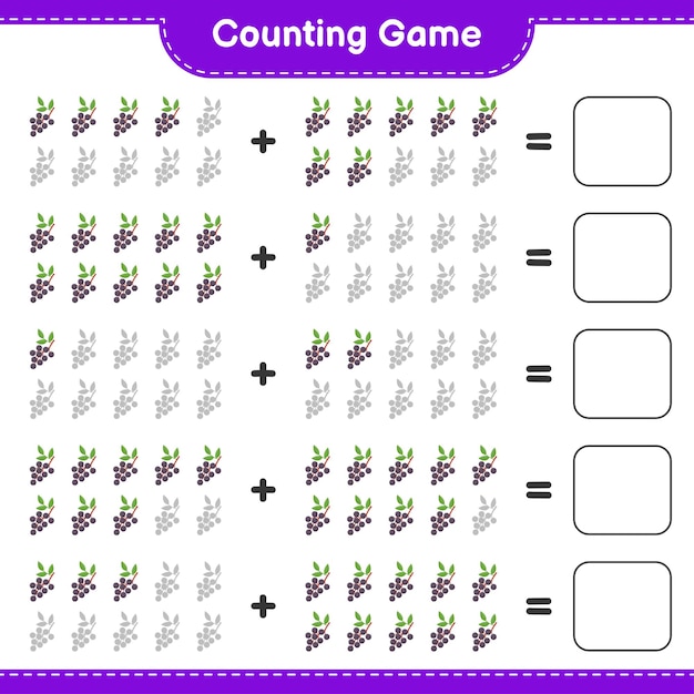 Contando el juego, cuenta el número de Elderberry y escribe el resultado.