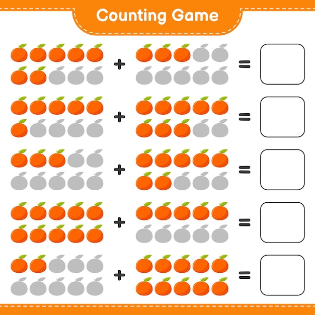 Contando el juego, cuenta el número de Tangerin y escribe el resultado.