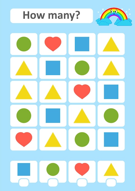 Contando juego para niños en edad preescolar.