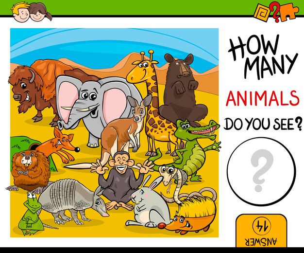 contar la actividad de los animales para los niños