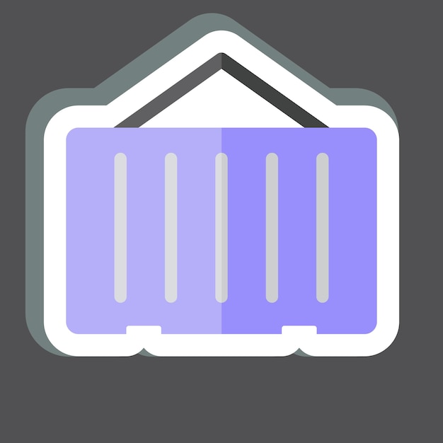 Contenedor adhesivo relacionado con el símbolo de material de construcción diseño simple editable