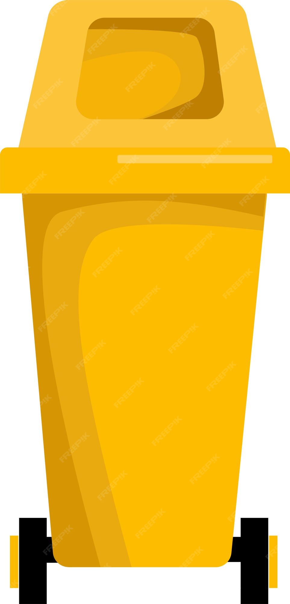 Un contenedor amarillo vacío para separada. ilustración de estilo plano. basura | Vector Premium