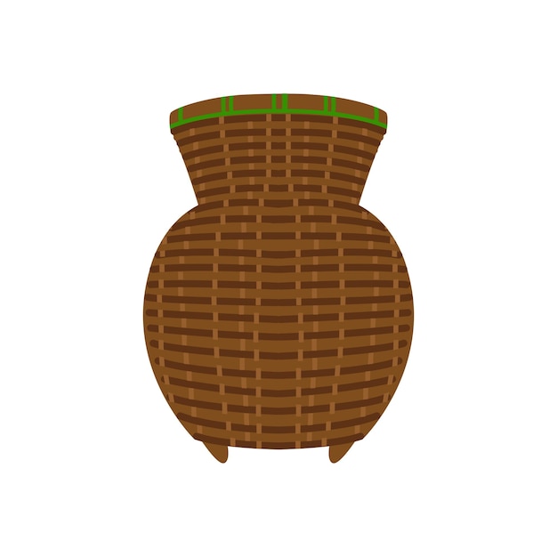 contenedor de bambú para la ilustración del vector de peces capturados