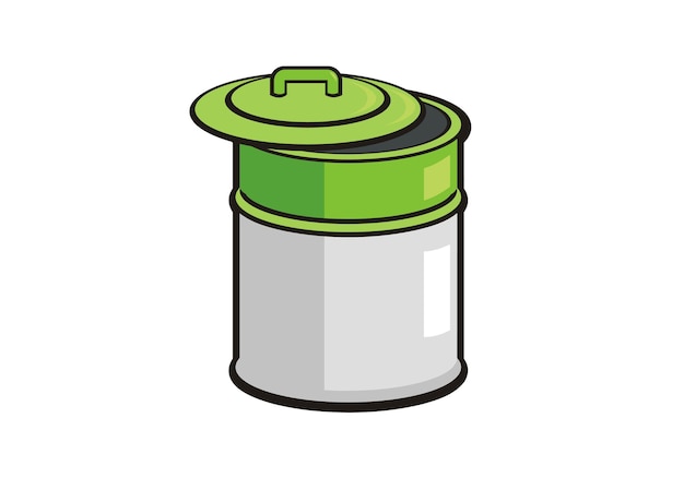 Contenedor de basura Ilustración plana sencilla