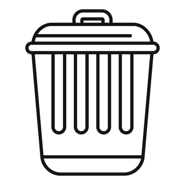 Un contenedor de basura lleno con tapa tirando el icono de la línea de basura