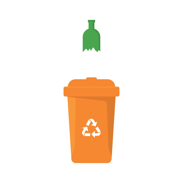 Contenedor de basura o papelera de reciclaje para contenedor de plástico de vidrio para separación de basura