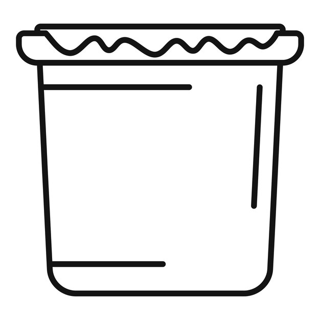 Contenedor con bolsa para el icono de basura Vector de contorno Elemento ecológico