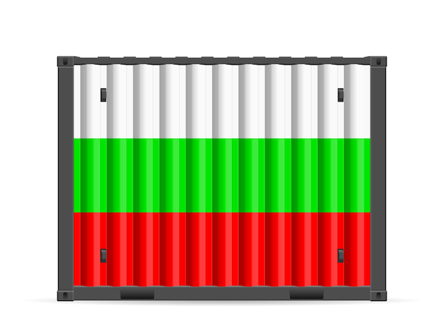 Contenedor de carga Bulgaria bandera