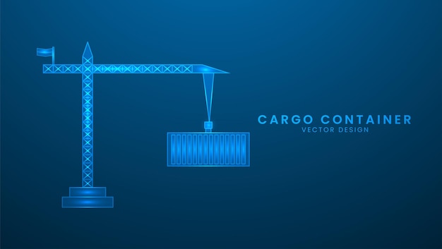 Vector contenedor de carga contenedor de importación transporte logística barco puerto servicio de entrega ilustración vectorial