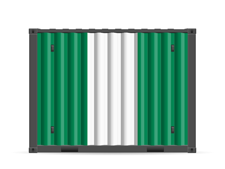 Vector contenedor de carga nigeria bandera