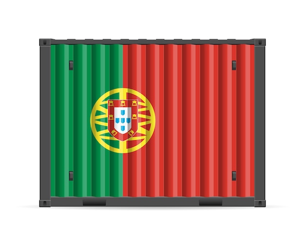 Contenedor de carga Portugal bandera