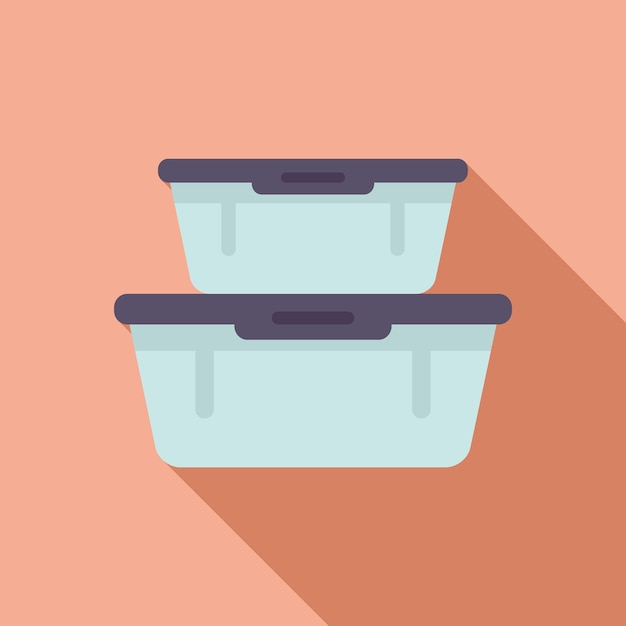 Contenedor de comida snack icono vector plano Almuerzo escolar Caja fresca