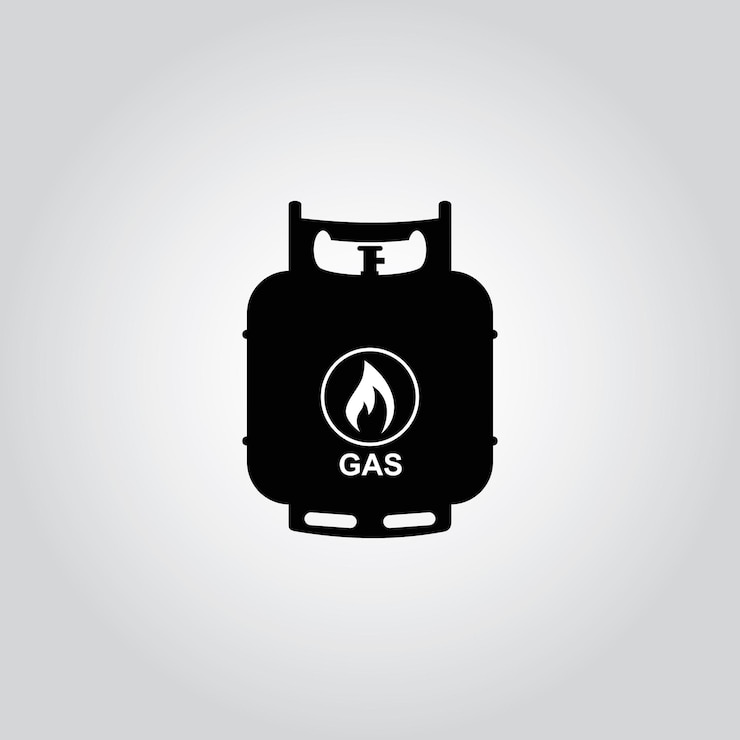 Vector contenedor del icono de la botella de propano lpg del tanque vectorial del cilindro de gas dibujado a mano