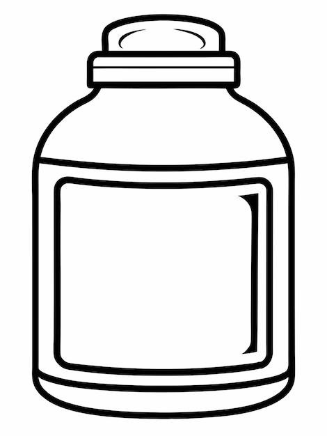 Contenedor de proteína en polvo botella páginas de libro para colorear para niños y adultos con diseño vectorial