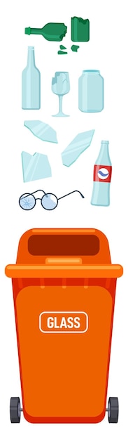 Contenedor de residuos de vidrio Reciclaje de basura Separación de basura