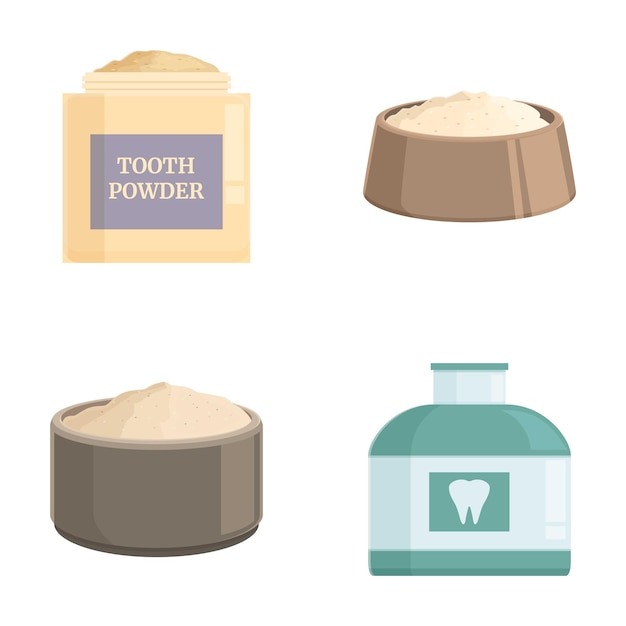 Contenedores de polvo de dientes en conjunto