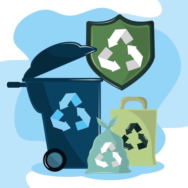 Vector contenedores de reciclaje ecológicos