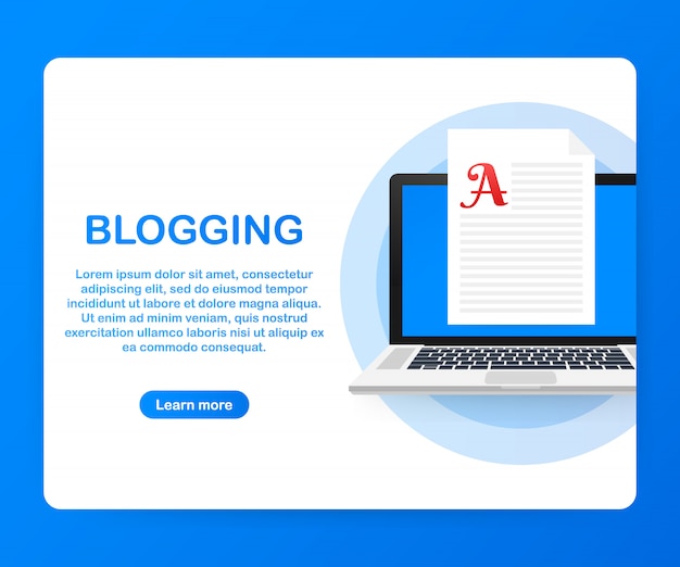 Vector contenido del blog, plantilla de blogs