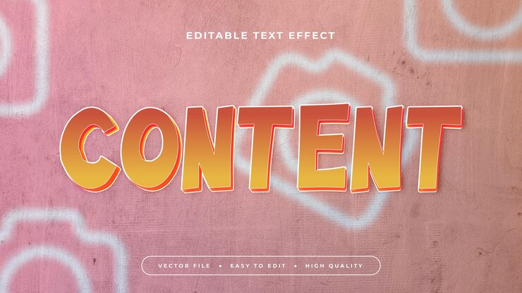 Vector contenido colorido estilo de fuente de efecto de texto editable en 3d