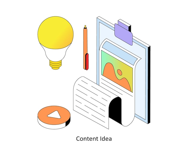 Contenido Vector Gradiente Ilustraciones de estilo isométrico EPS 10 Archivo