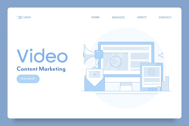 Contenido de video para banner conceptual de marketing digital
