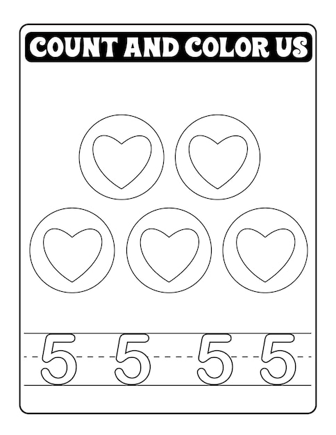 conteo de números y páginas para colorear