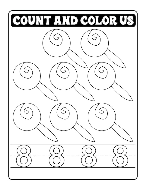 conteo de números y páginas para colorear